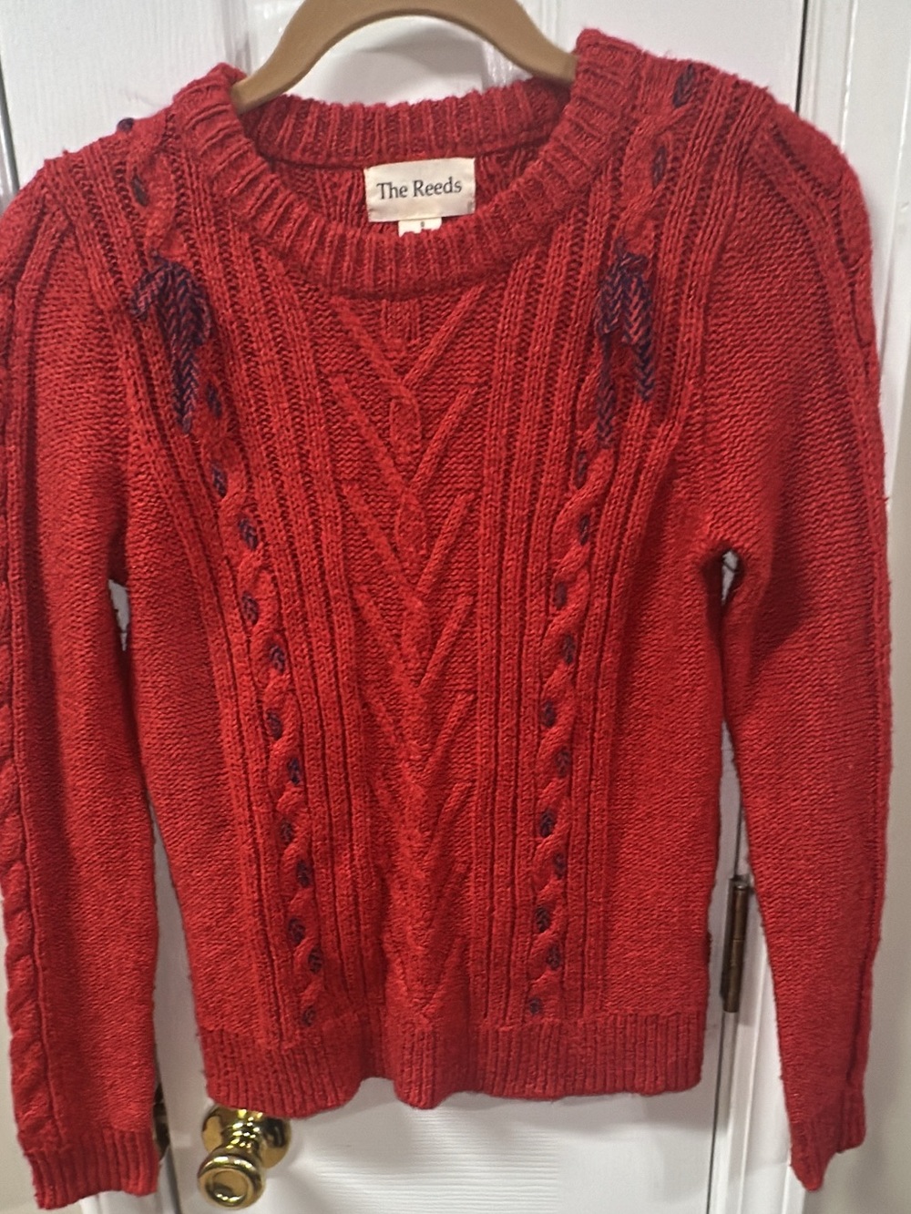 The Reeds Cable Crewneck Sweater. Pit-pit 18 (mix 43)